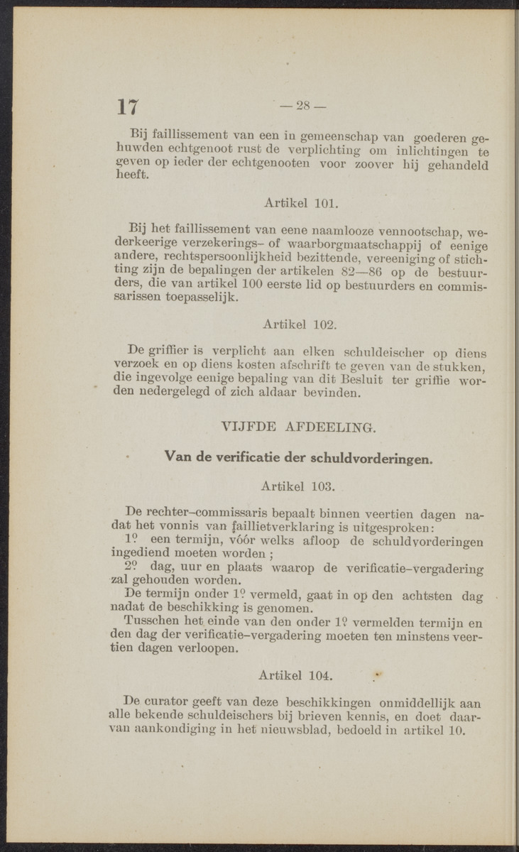 [Publicatie, waarbij afgekondigd wordt het Koninklijk besluit van den 16n. Mei 1914, no. 13, tot vaststelling van eene regeling van het faillissement en de surséance van betaling voor de kolonie Curaçao] - 