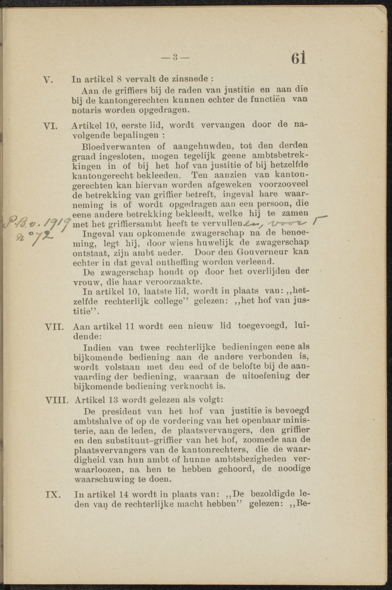 [Publicatie van den 30sten September 1918, waarbij wordt afgekondigd het Koninklijk besluit van 6 Juli 1918, no. 72, houdende wijziging van de rechterlijke macht en van de rechtspleging in burgerlijke en strafzaken in de kolonie Curaçao] - 