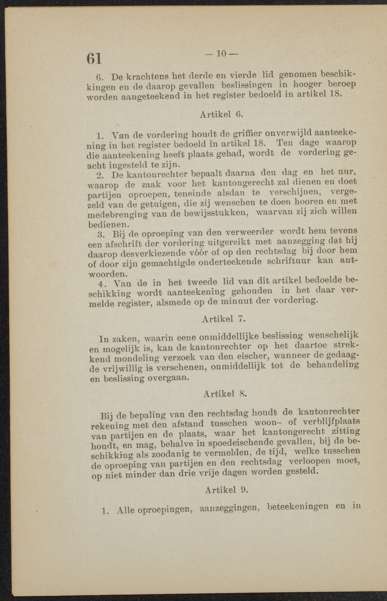 [Publicatie van den 30sten September 1918, waarbij wordt afgekondigd het Koninklijk besluit van 6 Juli 1918, no. 72, houdende wijziging van de rechterlijke macht en van de rechtspleging in burgerlijke en strafzaken in de kolonie Curaçao] - 
