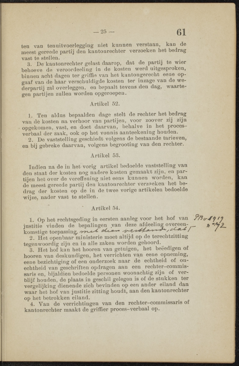 [Publicatie van den 30sten September 1918, waarbij wordt afgekondigd het Koninklijk besluit van 6 Juli 1918, no. 72, houdende wijziging van de rechterlijke macht en van de rechtspleging in burgerlijke en strafzaken in de kolonie Curaçao] - 