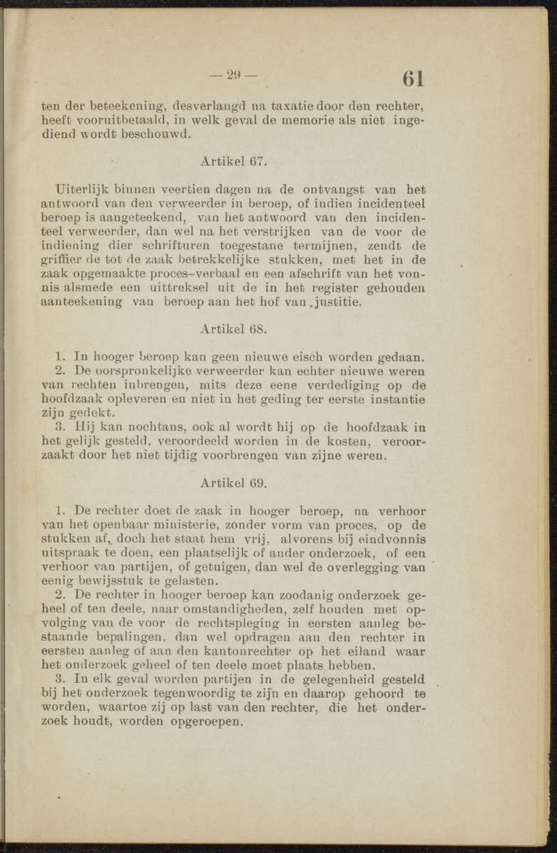 [Publicatie van den 30sten September 1918, waarbij wordt afgekondigd het Koninklijk besluit van 6 Juli 1918, no. 72, houdende wijziging van de rechterlijke macht en van de rechtspleging in burgerlijke en strafzaken in de kolonie Curaçao] - 