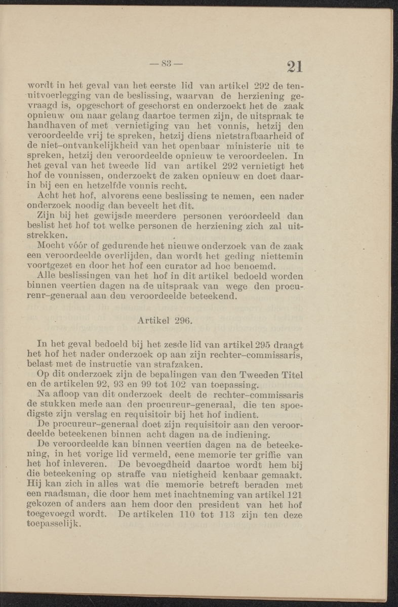 [Publicatie, waarbij afgekondigd wordt het Koninklijk besluit van den 22n. Mei 1914, no. 83, tot vaststelling van een Wetboek van Strafvordering voor de kolonie Curaçao] - 