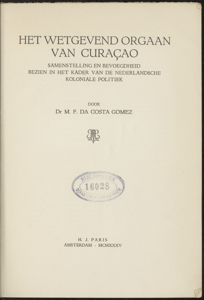 Het wetgevend orgaan van Curaçao - 
