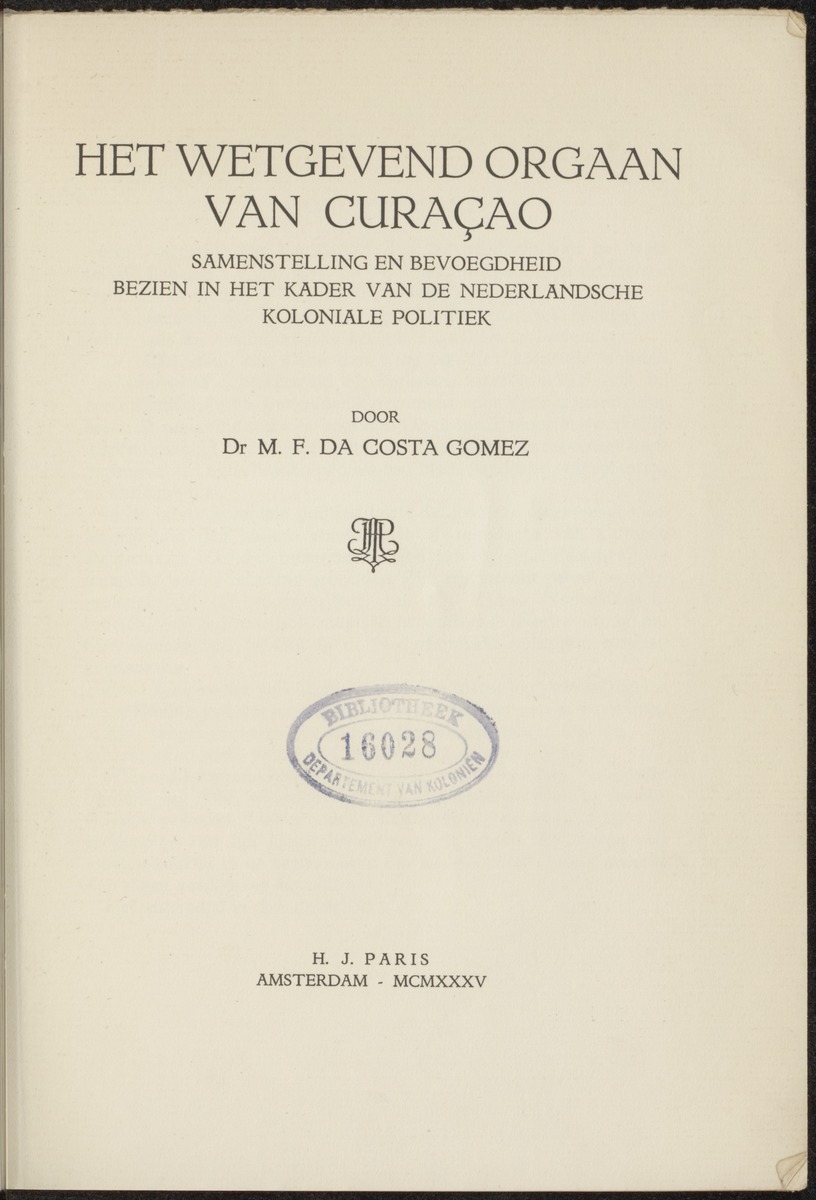 Het wetgevend orgaan van Curaçao - 