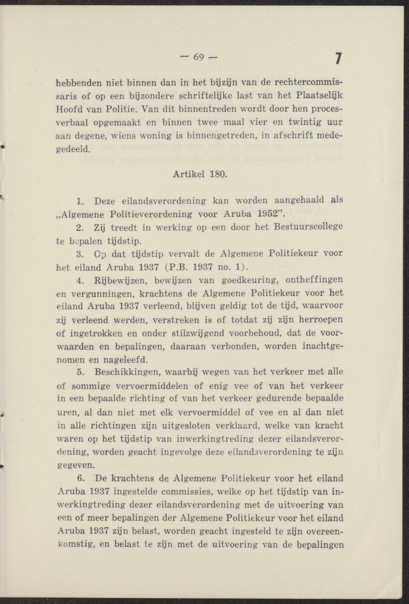 Afkondigingsblad Aruba - 