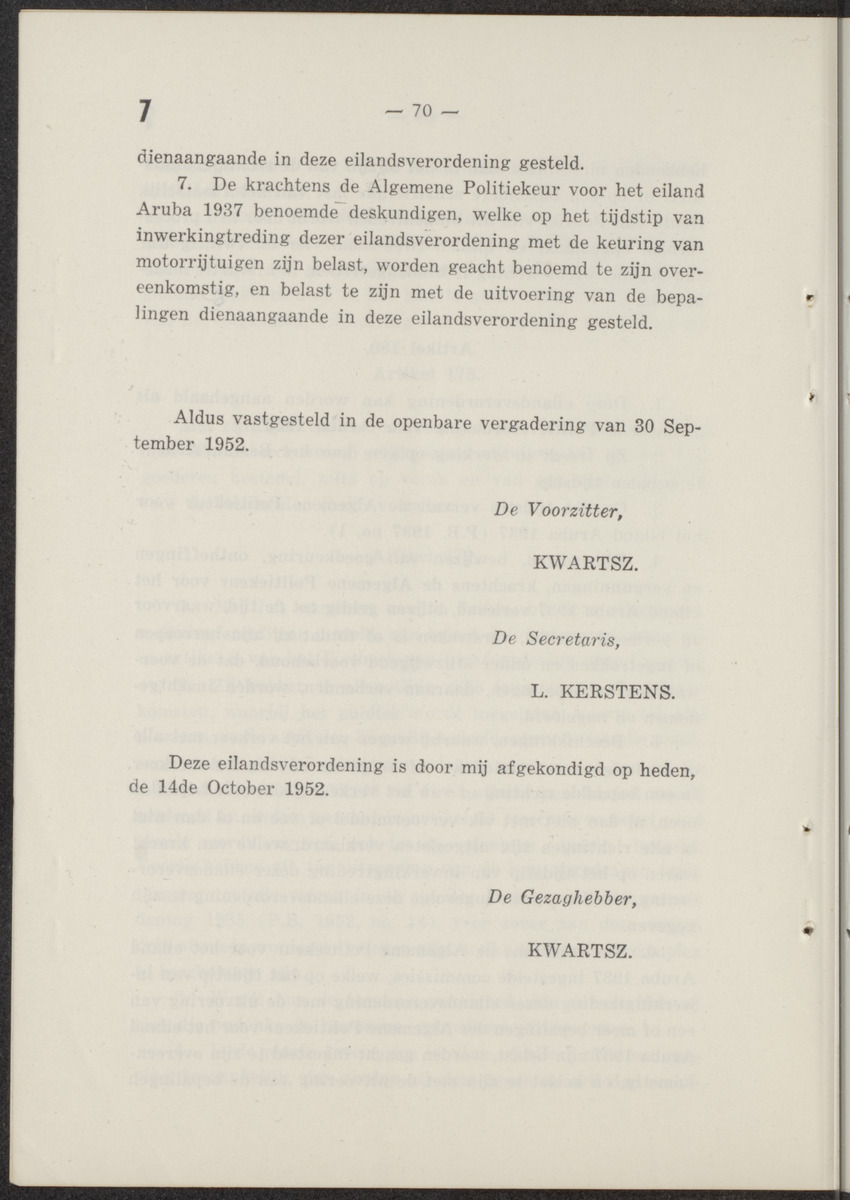 Afkondigingsblad Aruba - 