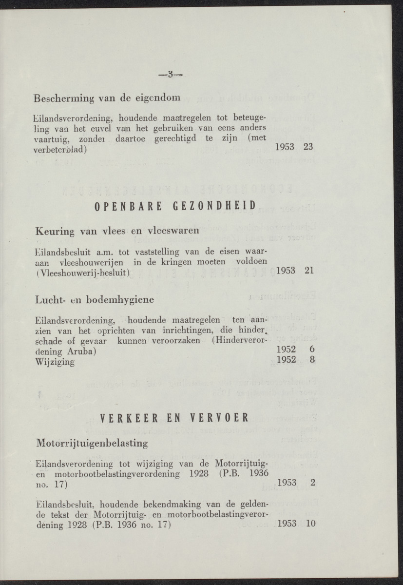Afkondigingsblad Aruba [systematische klapper 1951 t/m 1953] - 