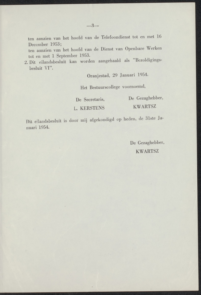 Afkondigingsblad Aruba - 