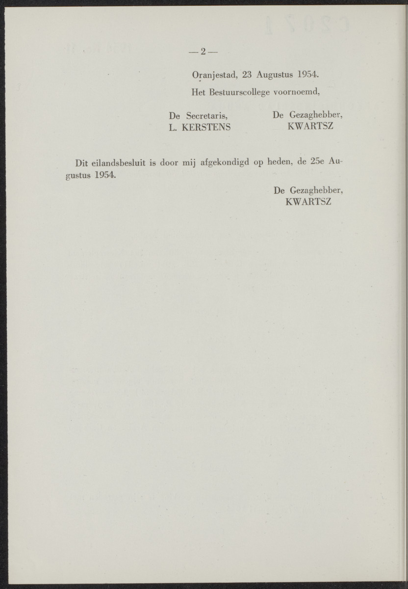Afkondigingsblad Aruba - 