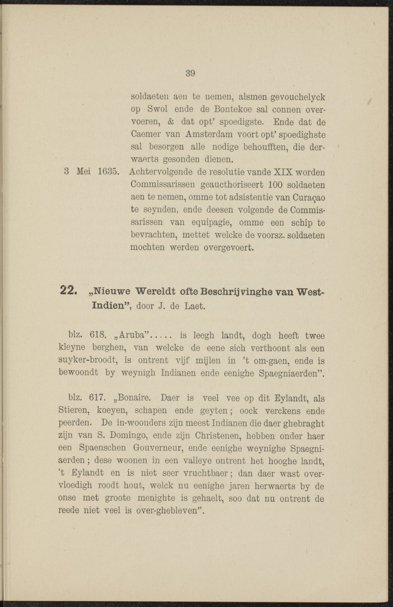 Documenten behoorende bij "De Nederlanders op de West-Indische eilanden" - 