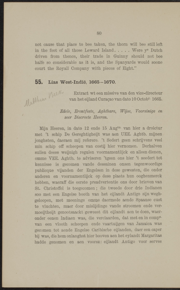 Documenten behoorende bij "De Nederlanders op de West-Indische eilanden" - 