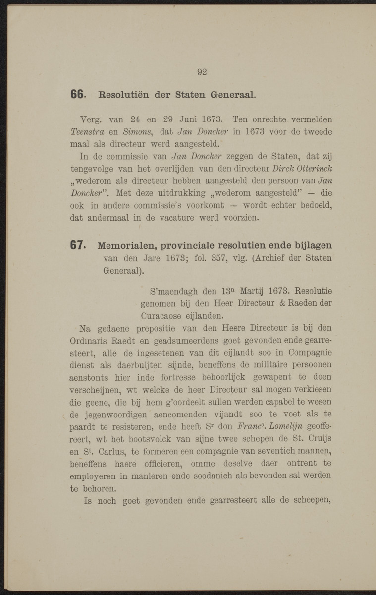 Documenten behoorende bij "De Nederlanders op de West-Indische eilanden" - 