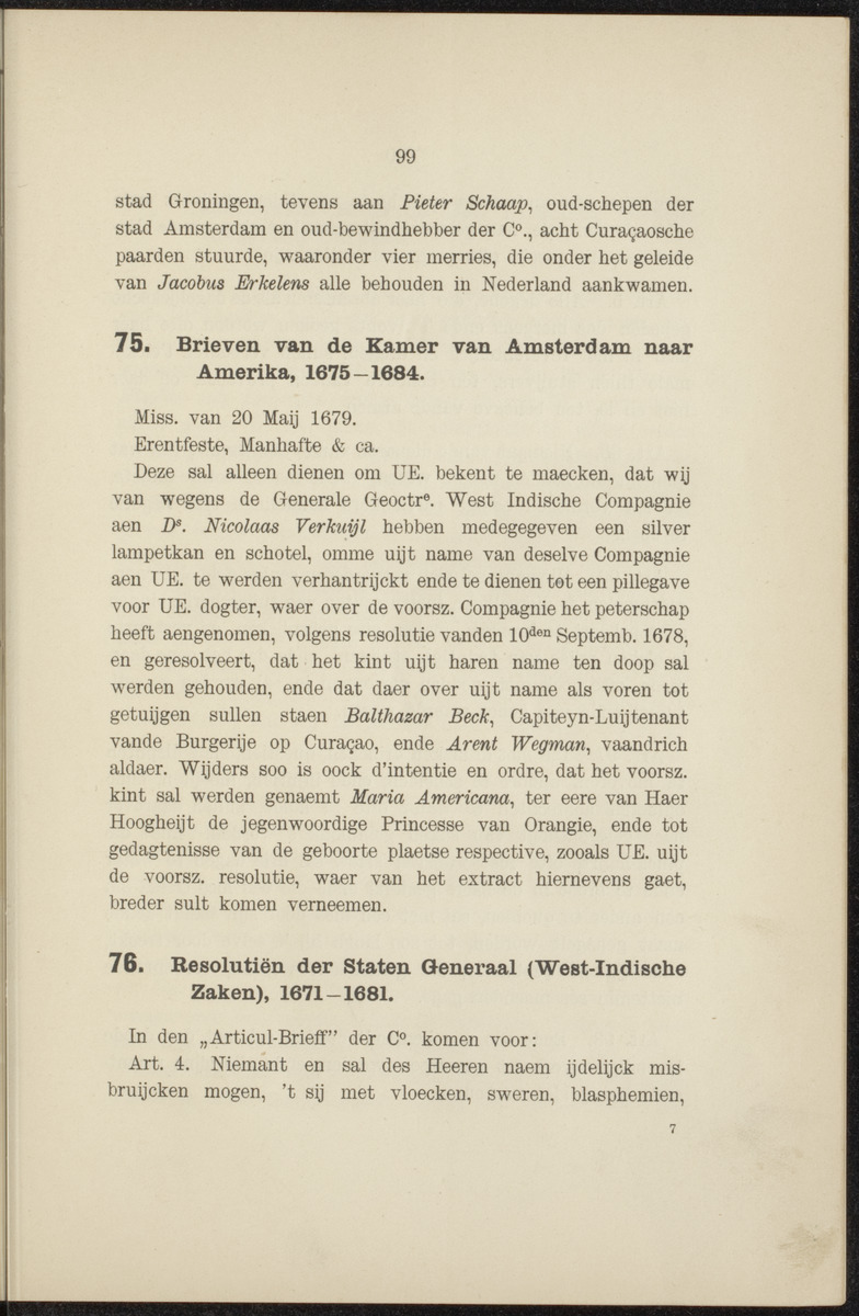 Documenten behoorende bij "De Nederlanders op de West-Indische eilanden" - 