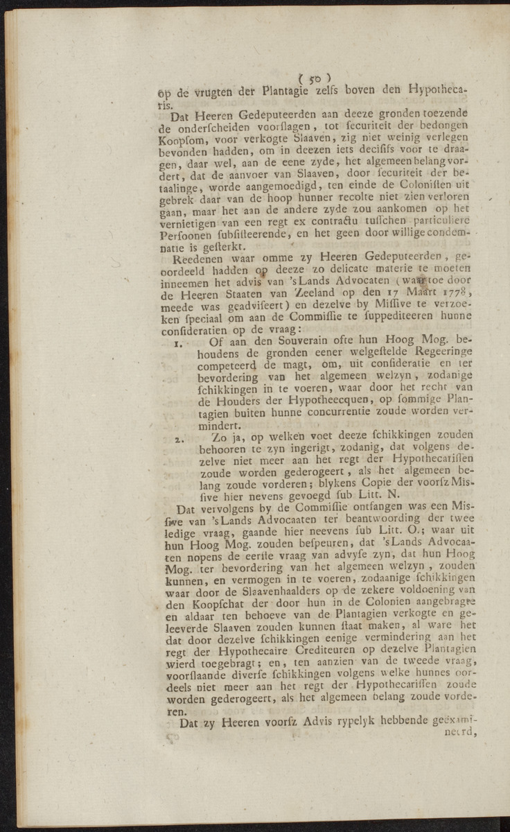 Extract uit het Register der Resolutien van de Hoog Mog. Heeren Staaten Generaal der Vereenigde Nederlanden - 