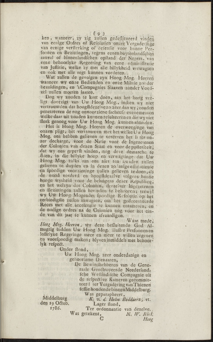 Extract uit het Register der Resolutien van de Hoog Mog. Heeren Staaten Generaal der Vereenigde Nederlanden - 