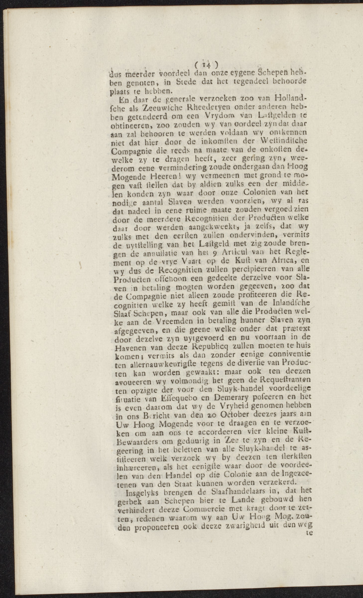 Extract uit het Register der Resolutien van de Hoog Mog. Heeren Staaten Generaal der Vereenigde Nederlanden - 