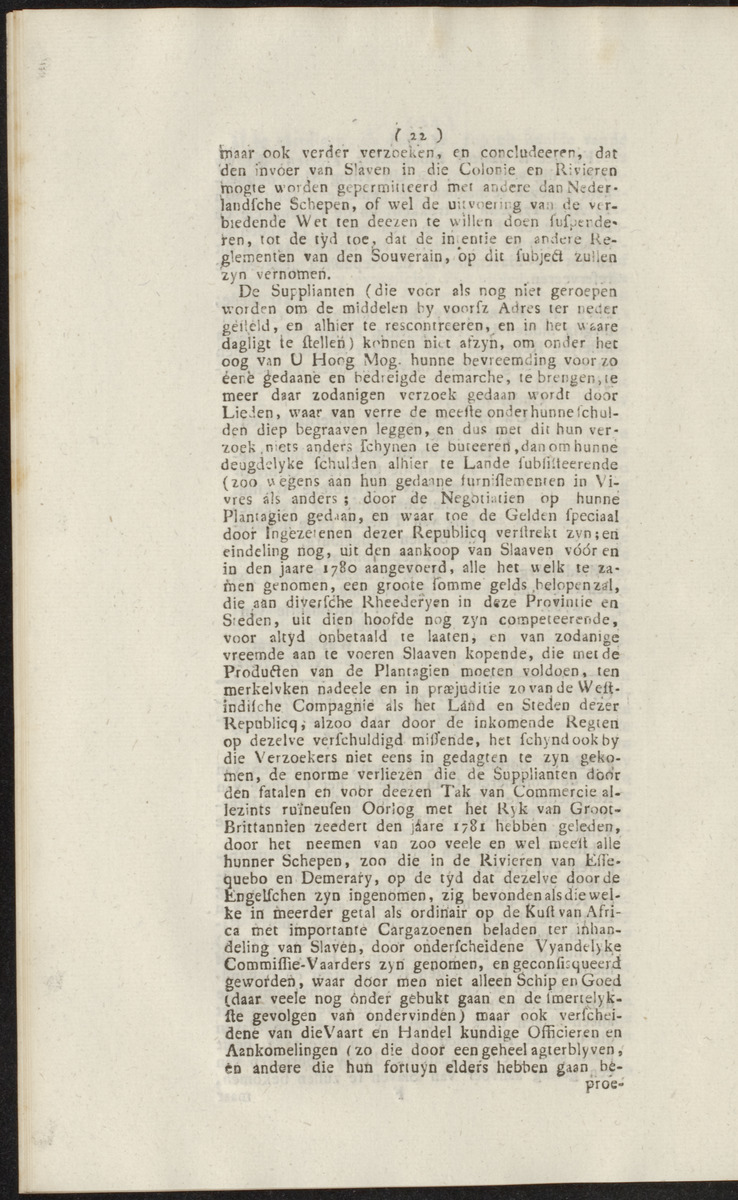 Extract uit het Register der Resolutien van de Hoog Mog. Heeren Staaten Generaal der Vereenigde Nederlanden - 