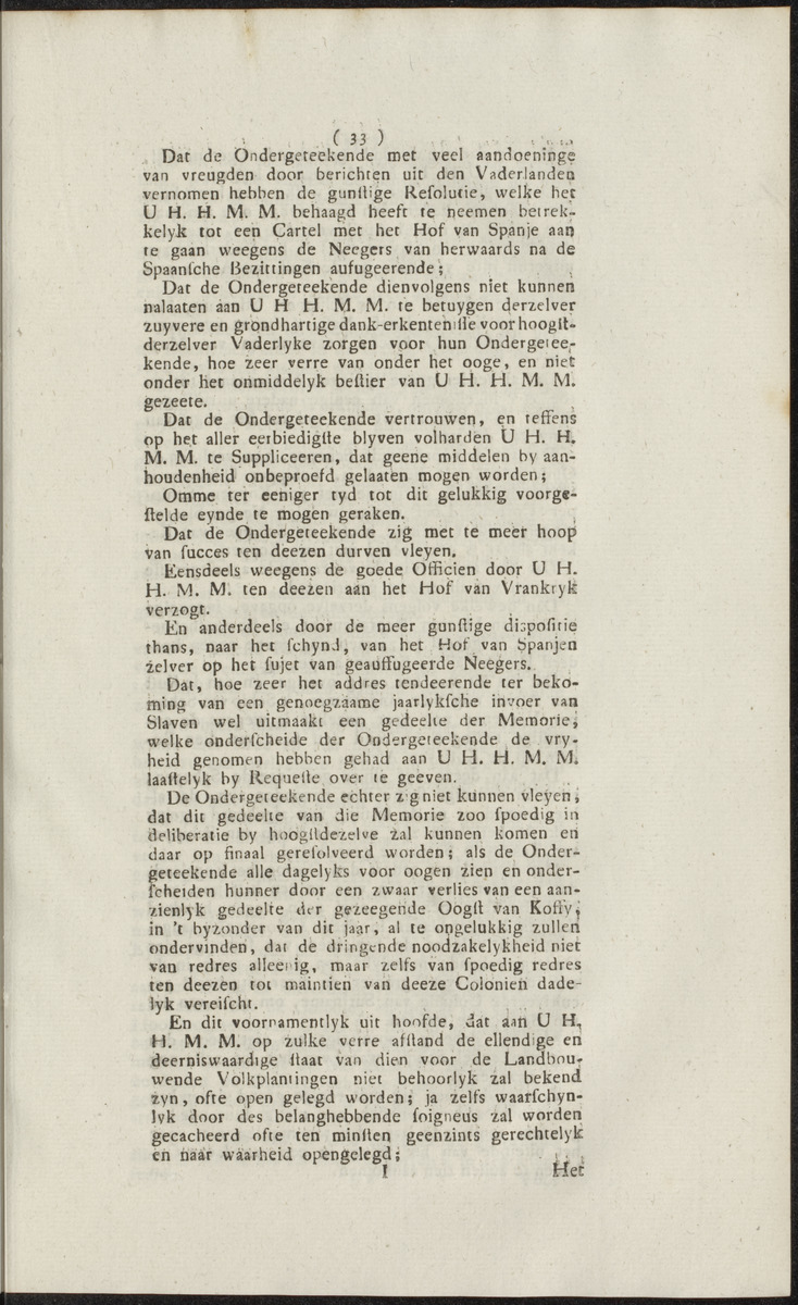 Extract uit het Register der Resolutien van de Hoog Mog. Heeren Staaten Generaal der Vereenigde Nederlanden - 