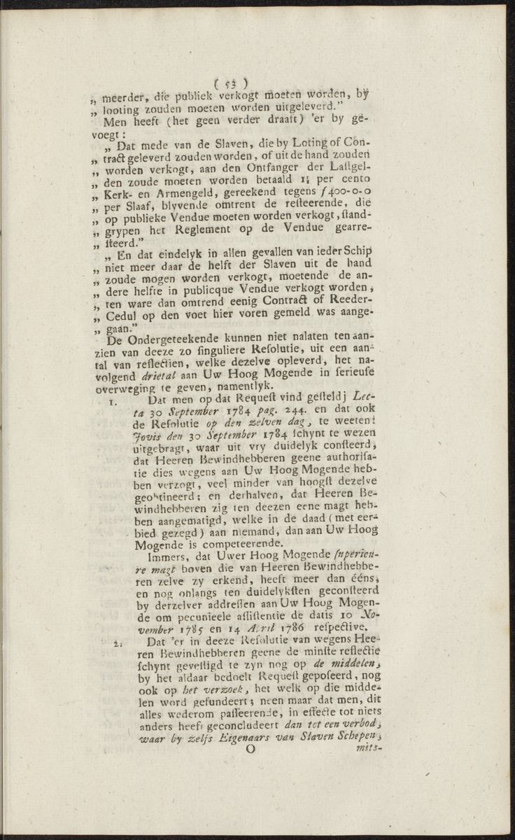Extract uit het Register der Resolutien van de Hoog Mog. Heeren Staaten Generaal der Vereenigde Nederlanden - 