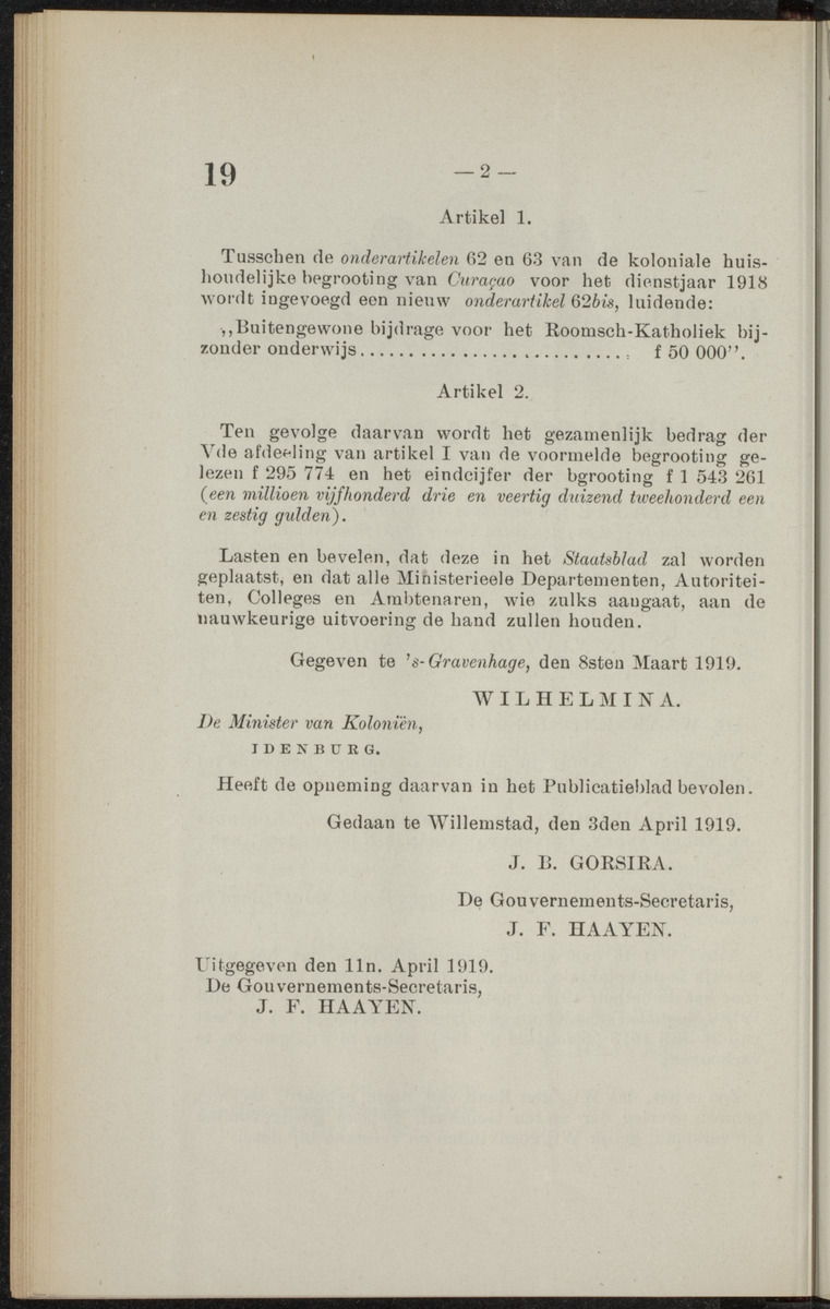 Publicatieblad van Curaçao en onderhoorigheden, behelzende de publicatien, notificatien, reglementen ... voor die bezittingen uitgevaardigd in de jaren .. - 