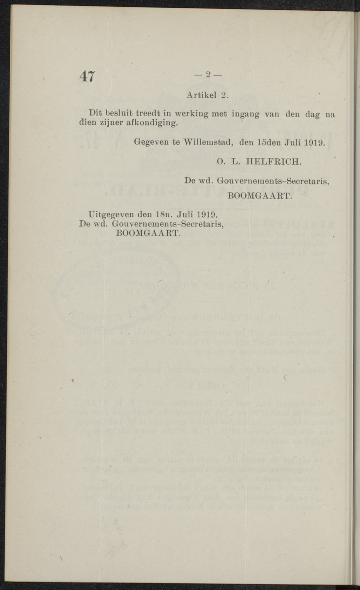 Publicatieblad van Curaçao en onderhoorigheden, behelzende de publicatien, notificatien, reglementen ... voor die bezittingen uitgevaardigd in de jaren .. - 