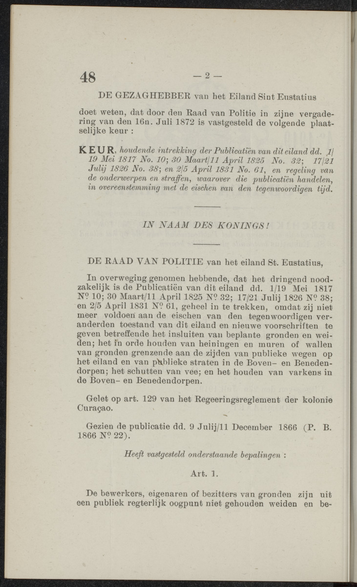 Publicatieblad van Curaçao en onderhoorigheden, behelzende de publicatien, notificatien, reglementen ... voor die bezittingen uitgevaardigd in de jaren .. - 