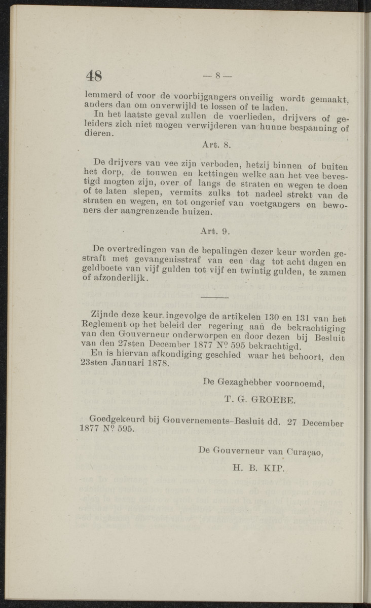 Publicatieblad van Curaçao en onderhoorigheden, behelzende de publicatien, notificatien, reglementen ... voor die bezittingen uitgevaardigd in de jaren .. - 