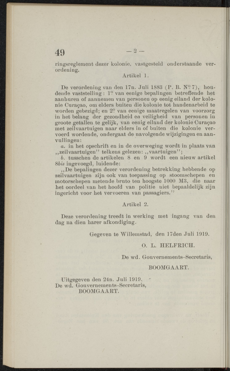 Publicatieblad van Curaçao en onderhoorigheden, behelzende de publicatien, notificatien, reglementen ... voor die bezittingen uitgevaardigd in de jaren .. - 