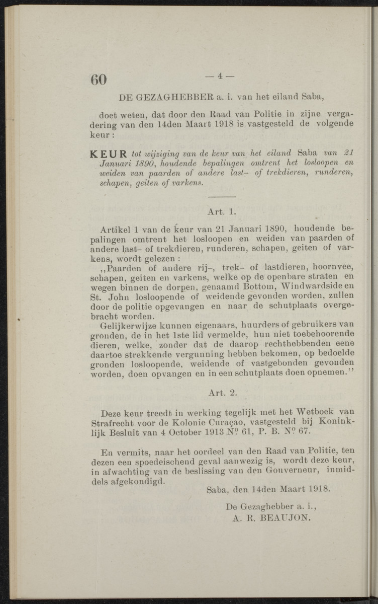 Publicatieblad van Curaçao en onderhoorigheden, behelzende de publicatien, notificatien, reglementen ... voor die bezittingen uitgevaardigd in de jaren .. - 