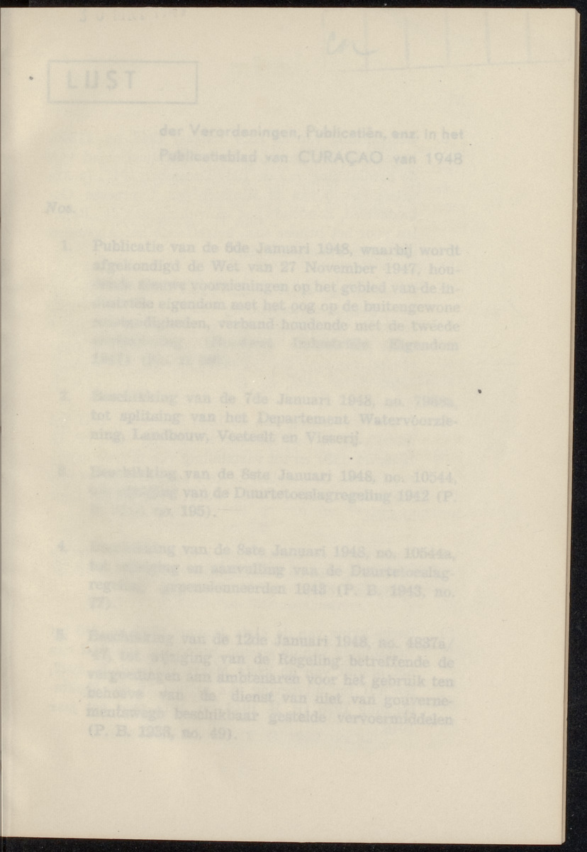 Publicatieblad van Curaçao en onderhoorigheden, behelzende de publicatien, notificatien, reglementen ... voor die bezittingen uitgevaardigd in de jaren .. - 