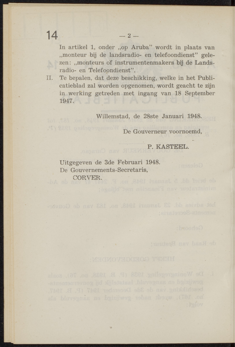 Publicatieblad van Curaçao en onderhoorigheden, behelzende de publicatien, notificatien, reglementen ... voor die bezittingen uitgevaardigd in de jaren .. - 