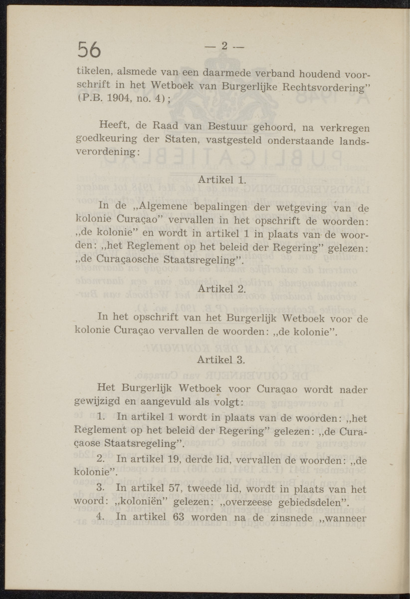 Publicatieblad van Curaçao en onderhoorigheden, behelzende de publicatien, notificatien, reglementen ... voor die bezittingen uitgevaardigd in de jaren .. - 