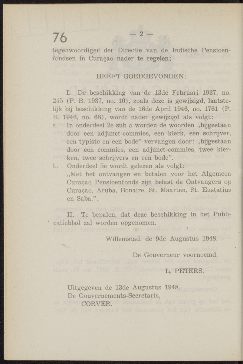 Publicatieblad van Curaçao en onderhoorigheden, behelzende de publicatien, notificatien, reglementen ... voor die bezittingen uitgevaardigd in de jaren .. - 