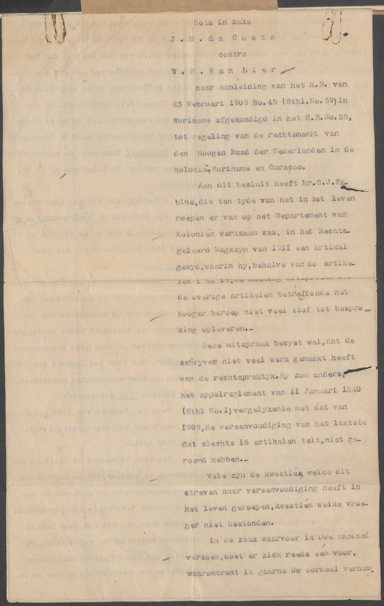 [Regeling van de rechtsmacht van den Hoogen raad der Nederlanden in de koloniën Suriname en Curaçao] - 