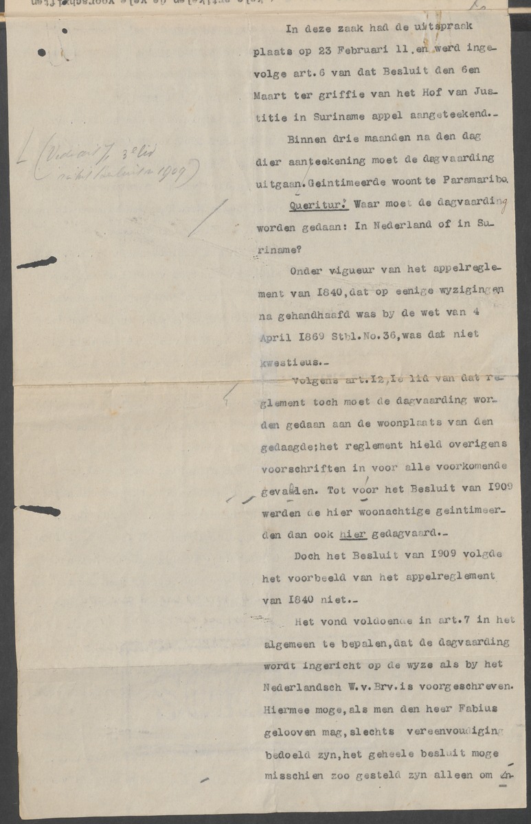 [Regeling van de rechtsmacht van den Hoogen raad der Nederlanden in de koloniën Suriname en Curaçao] - 