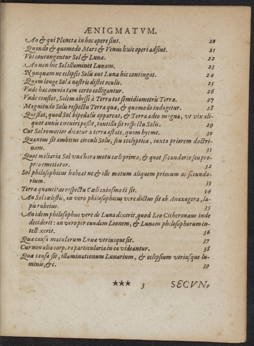 Septimana Philosophica, qua Aenigmata aureola de omni naturae genere a Salomone ... et ... Regina Saba, nec non Hyramo ... in modum Colloquii proponuntur & enodantur - 