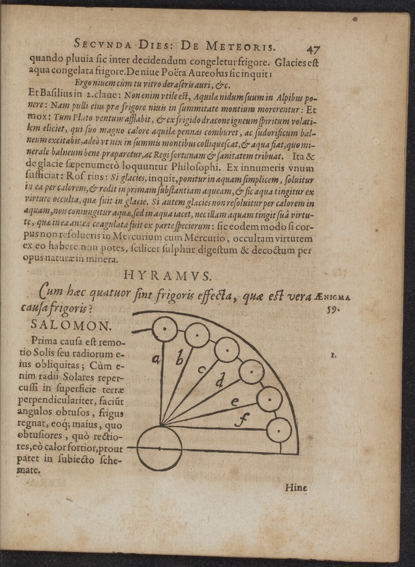 Septimana Philosophica, qua Aenigmata aureola de omni naturae genere a Salomone ... et ... Regina Saba, nec non Hyramo ... in modum Colloquii proponuntur & enodantur - 