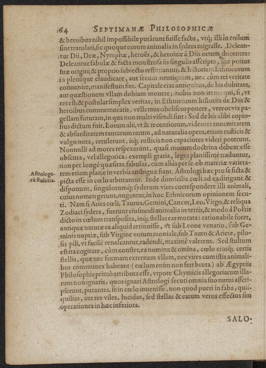 Septimana Philosophica, qua Aenigmata aureola de omni naturae genere a Salomone ... et ... Regina Saba, nec non Hyramo ... in modum Colloquii proponuntur & enodantur - 