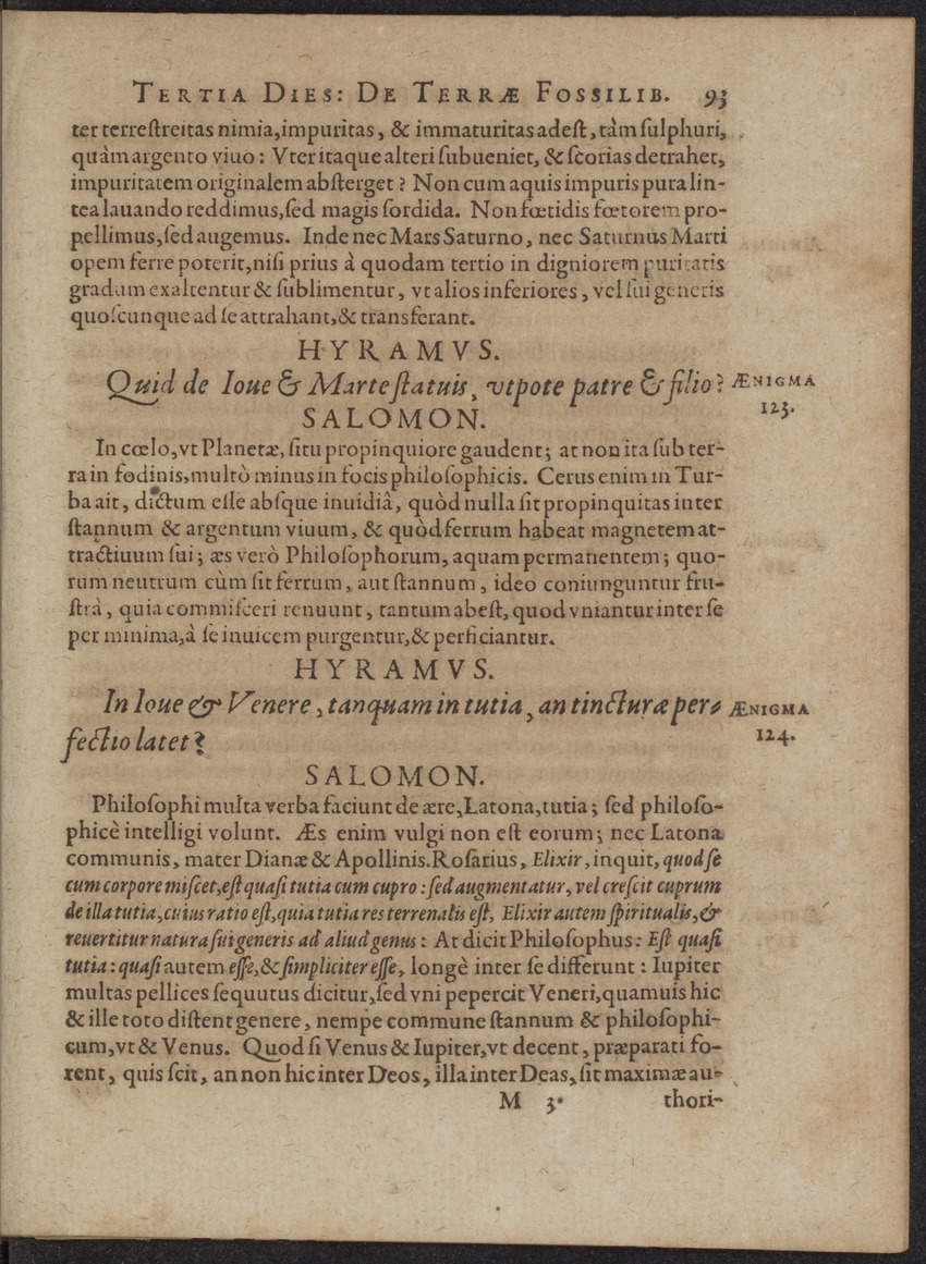 Septimana Philosophica, qua Aenigmata aureola de omni naturae genere a Salomone ... et ... Regina Saba, nec non Hyramo ... in modum Colloquii proponuntur & enodantur - 