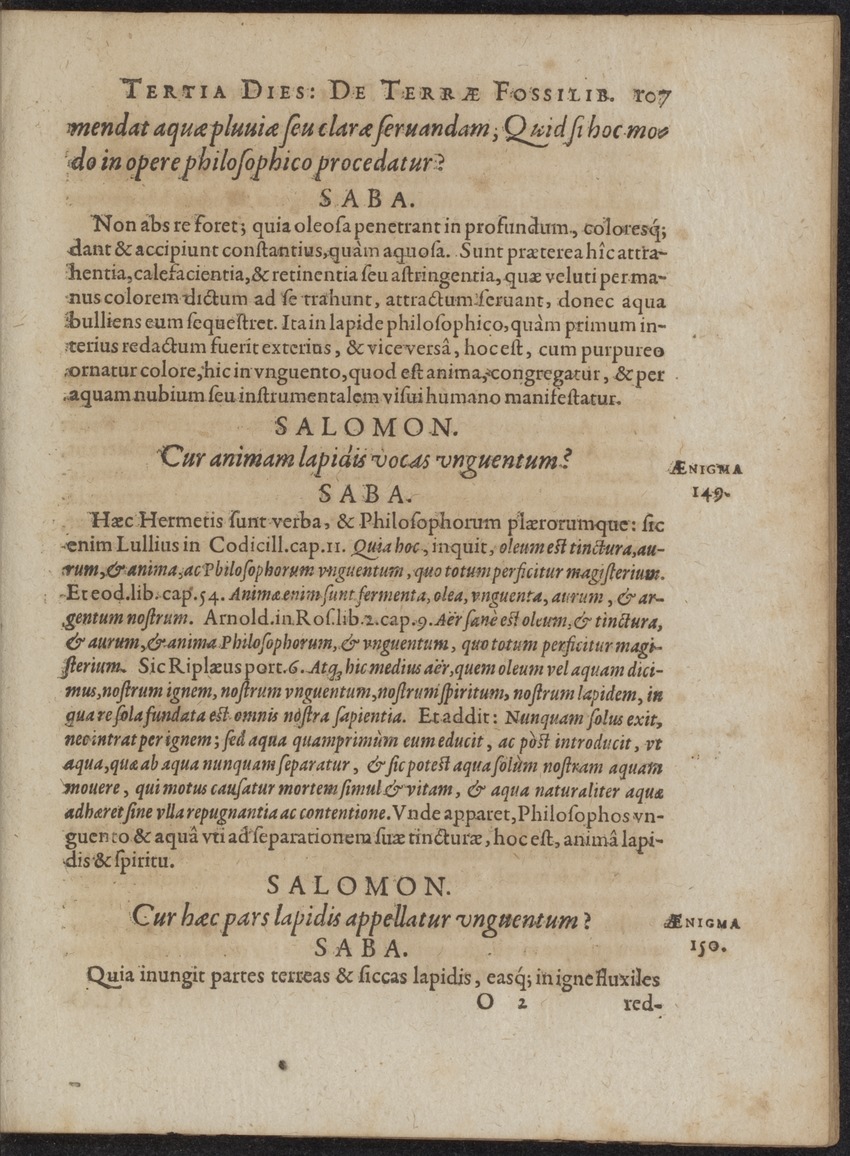 Septimana Philosophica, qua Aenigmata aureola de omni naturae genere a Salomone ... et ... Regina Saba, nec non Hyramo ... in modum Colloquii proponuntur & enodantur - 