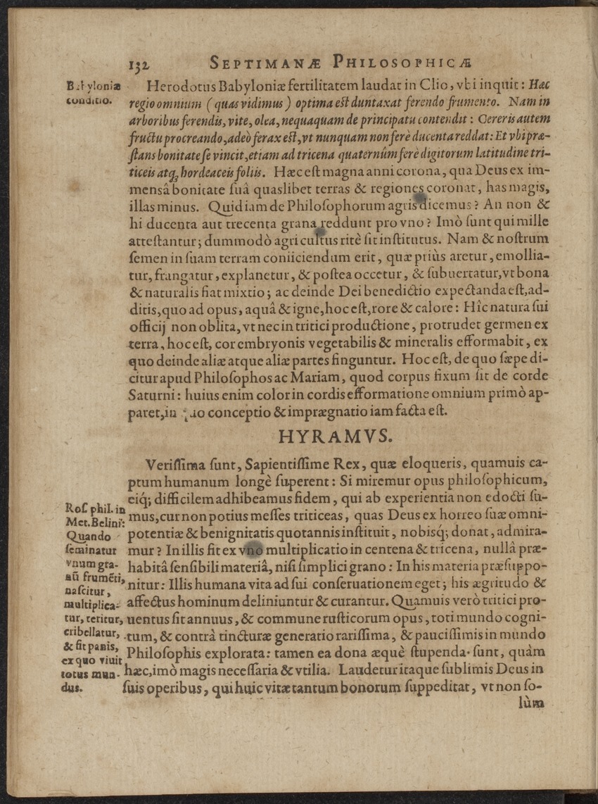 Septimana Philosophica, qua Aenigmata aureola de omni naturae genere a Salomone ... et ... Regina Saba, nec non Hyramo ... in modum Colloquii proponuntur & enodantur - 