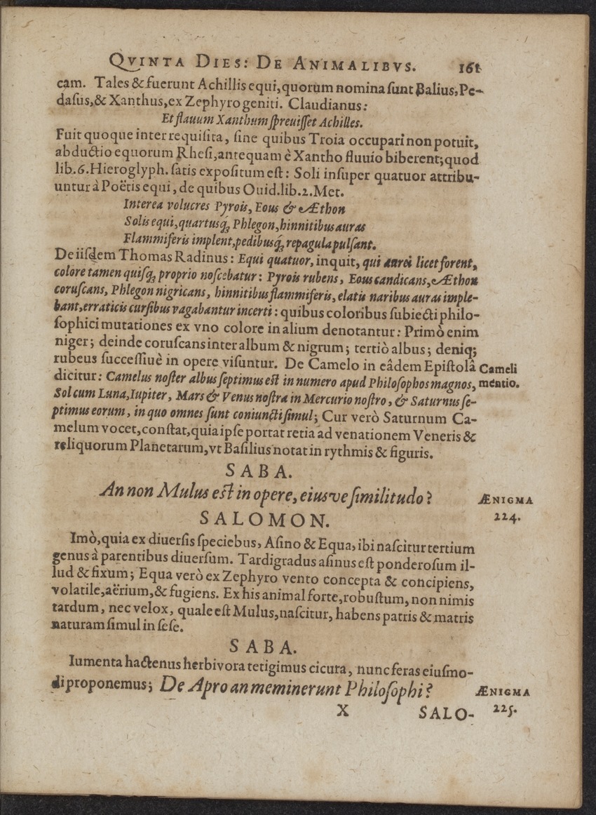 Septimana Philosophica, qua Aenigmata aureola de omni naturae genere a Salomone ... et ... Regina Saba, nec non Hyramo ... in modum Colloquii proponuntur & enodantur - 