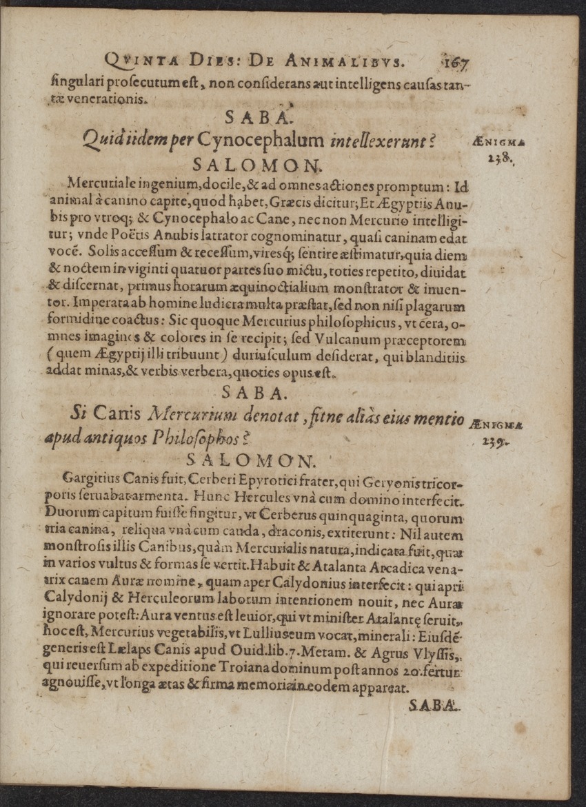 Septimana Philosophica, qua Aenigmata aureola de omni naturae genere a Salomone ... et ... Regina Saba, nec non Hyramo ... in modum Colloquii proponuntur & enodantur - 