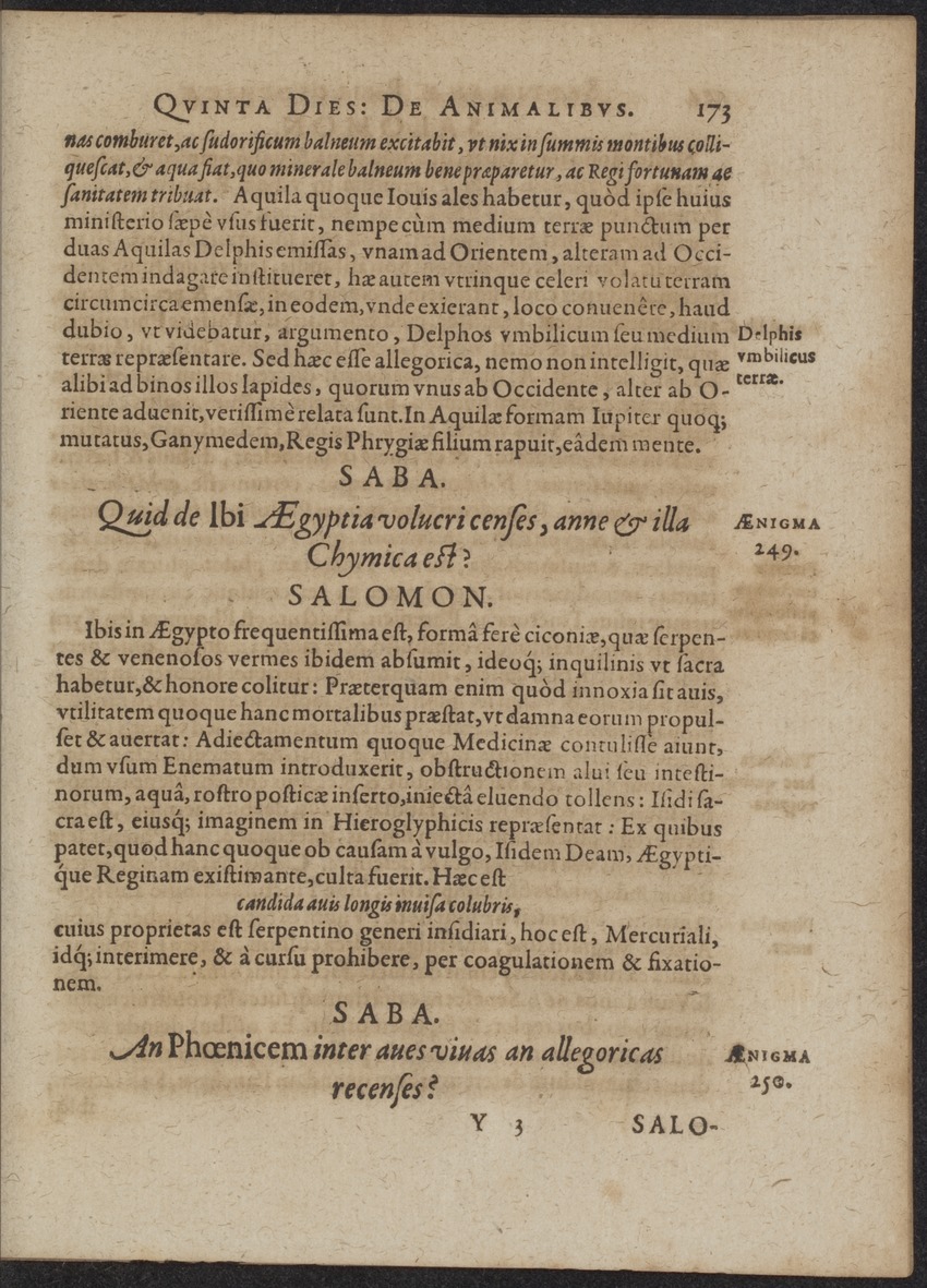 Septimana Philosophica, qua Aenigmata aureola de omni naturae genere a Salomone ... et ... Regina Saba, nec non Hyramo ... in modum Colloquii proponuntur & enodantur - 