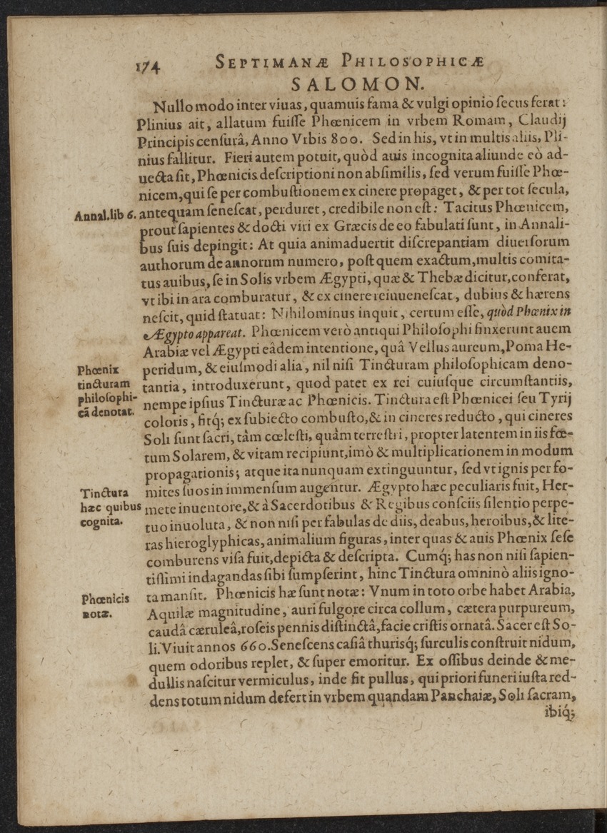 Septimana Philosophica, qua Aenigmata aureola de omni naturae genere a Salomone ... et ... Regina Saba, nec non Hyramo ... in modum Colloquii proponuntur & enodantur - 