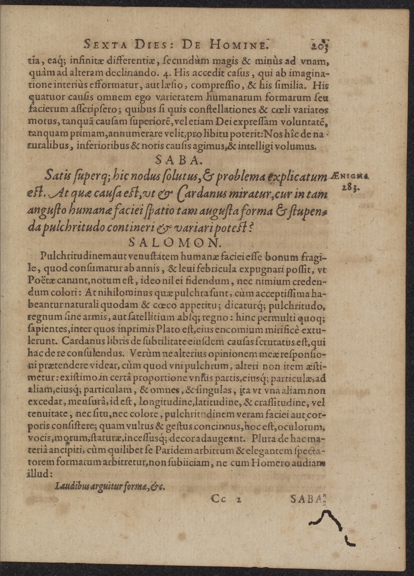 Septimana Philosophica, qua Aenigmata aureola de omni naturae genere a Salomone ... et ... Regina Saba, nec non Hyramo ... in modum Colloquii proponuntur & enodantur - 