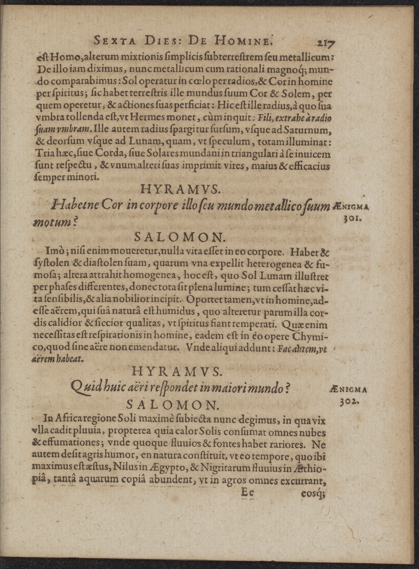 Septimana Philosophica, qua Aenigmata aureola de omni naturae genere a Salomone ... et ... Regina Saba, nec non Hyramo ... in modum Colloquii proponuntur & enodantur - 
