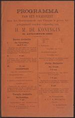 Programma van het volksfeest door het Gouvernement van Curaçao te geven ter gelegenheid van den verjaardag van H.M. de Koningin, 31 Ausgustus 1920