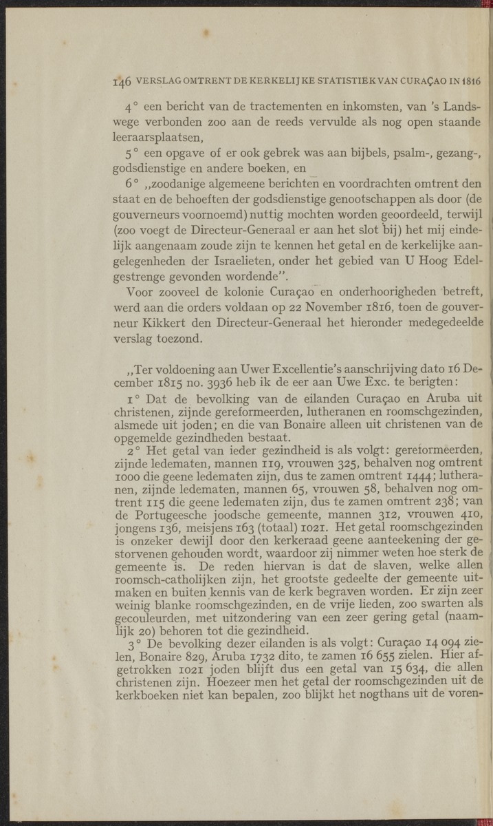 Verslag omtrent de kerkelijke statistiek van Curaçao in 1816 - 