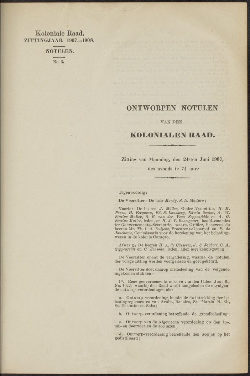 Notulen der zittingen - 